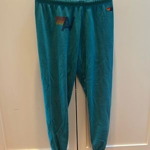 Aqua blue aviator nation sweatpants